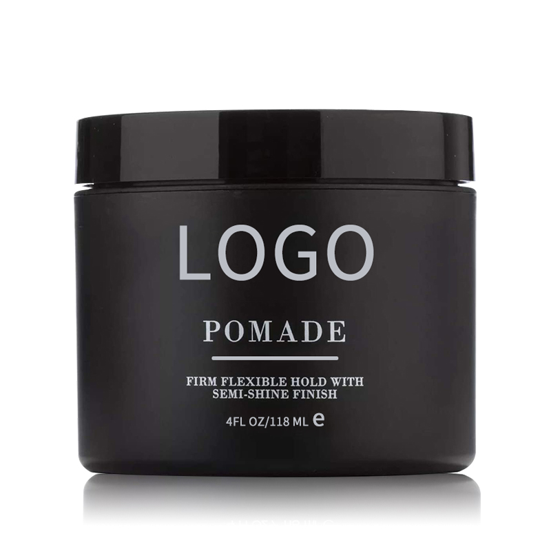 118ML Private Label Pomata A Base D'acqua OEM Styling Ferma Flessibile Tenere Con Semi-Finitura Lucida Nero Dei Capelli Pomata