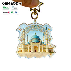 Gantungan Kunci Akrilik Arsitektur Islam Masjid Biru Dengan Gantungan Bintang Suvenir Religius - Product Image 1
