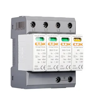 ETEK T2 Class dispositif de protection contre les surtensions, haute qualité, AC SPD 3P + NPE 40kA 275V