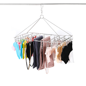 Bán hàng nóng hình vuông quần áo tổ chức quần áo vớ móc áo PEG khô giá thép không gỉ 36 Clip gấp kim loại duy nhất - Product Image 1