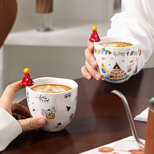 Nordique petit mignon joyeux anniversaire bonnet en céramique tasses à café <span class=keywords><strong>sans</strong></span> poignée - Product Image 2