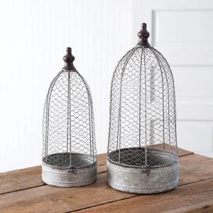 Ev bahçe bitki koruma için iki toz kaplanmış Metal tavuk tel Cloches & Mesh kafesleri Set - Product Image 2