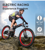 SAMEBIKE Nouveauté LO26 Plus Vélo Électrique Pliant de Montagne avec Batterie au Lithium en Alliage d'Aluminium, Pneus Larges 26*3.0 Pouces, 48V 15Ah