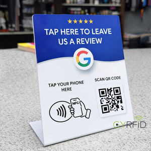 Expositor de Mesa con Código QR y Logotipo Personalizado, Expositor de PVC con NFC para Reseñas de <span class=keywords><strong>Google</strong></span> - Product Image 1