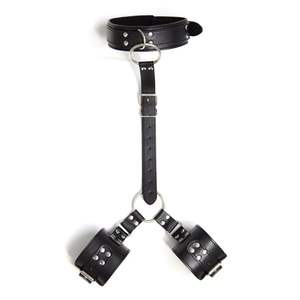 Di alta qualità in pelle Bondage ingranaggio collo al polso manette per uomini <span class=keywords><strong>e</strong></span> donne giocattoli sessuali contro il corpo posteriore - Product Image 2