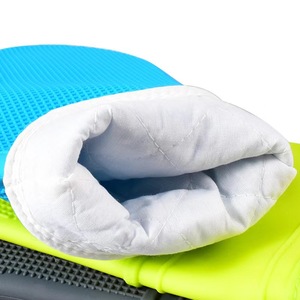 Silicone Oven Gloves 35x18x14cm Heat Resistant Anti <b>Slip</b> <b>Full</b> Texture Blue - Product Image 3