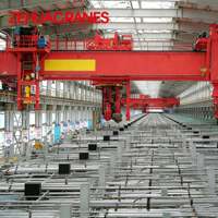 Pont roulant multifonction 30T personnalisé pour usine d'électrolyse d'aluminium, chariot à double poutre avec palan électrique et télécommande
