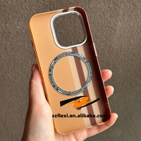Coque rigide Hit Color PC effet fibre de carbone avec protection d'objectif métallique et chargement sans fil pour iPhone 18 17 16 15 14 13 12 Pro Max