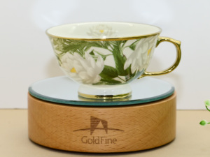 Set Tazza e Piattino in Fine Porcellana <span class=keywords><strong>Bona</strong></span> China 217ml, Elegante Tazza da Tè in Ceramica con Motivi Floreali, Fatta a Mano - Product Image 1