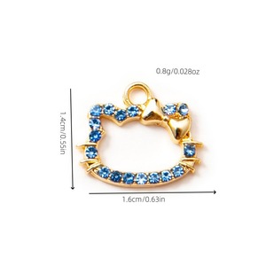 Qianya <span class=keywords><strong>Hello</strong></span> <span class=keywords><strong>Kitty</strong></span> Head Frame DIY colgante pendientes pulsera Nail Art Charms aleación joyería accesorios para mujer artesanía - Product Image 6