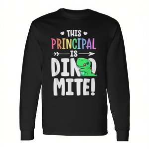 Camiseta de manga larga con estampado de dinosaurio Dinomite Dinosaur Pun de This Principal - Product Image 2