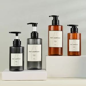 Luxe 300ml Ambre Écologique PET Shampooing Lotion Nettoyant Pour Le Visage Crème Vide En Plastique Bouteille Pompe Pulvérisateur Sérigraphie - Product Image 1