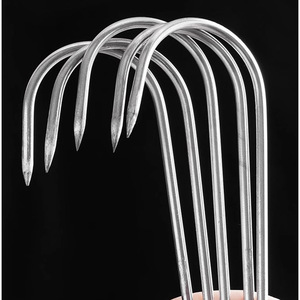 Solid thickened stainless steel <b>S</b>-shaped meat <b>hook</b> for kitchen, single <b>hook</b> for drying cured meat and smoked meat, pointed - Product Image 4