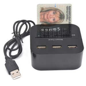 Lector de Tarjetas Inteligentes USB 2.0 con Ranuras SD y TF y Hub USB de 3 Puertos - Product Image 1