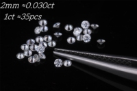 Petite taille Moissanite diamants 0.8mm-2.9mm forme ronde DEF VVS mêlée taille ronde coeur et flèche coupe énorme Stock