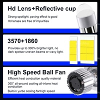 Système d'éclairage automobile super lumineux 36W 8000LM LED H4, faisceau haut et bas, 12V, projecteur Y1, lentille LED pour moto, ampoule de phare LED Y1H4