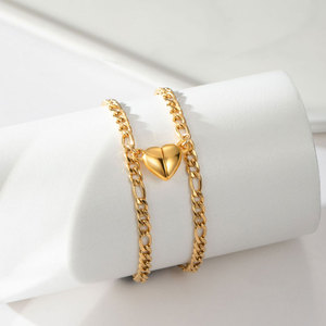 Custom Luxury 316L Stainless Steel Women's Fashion Bracelet & <b>Bangles</b> Bf And Gf Bracelet Magnetic Heart for Women <b>Men</b> - Product Image 4
