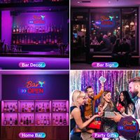 Enseigne néon LED murale pour bar, cocktail, avec port USB et intensité réglable, décoration murale pour bar, pub, devanture de magasin, cadeau pour les propriétaires de bars et les amateurs de cocktails