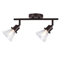 Kit d'éclairage sur rail fixe en bronze moderne, fourni directement par l'usine, spot en verre transparent pour la maison ou le bureau, source LED/ampoule