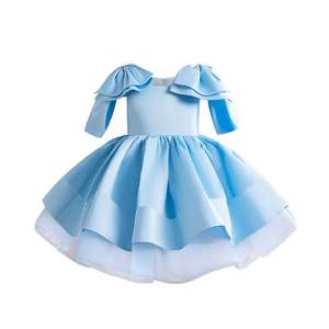 Front Short Back Long Appliqued Sequins Lace Tulle A-Line High/Low Hem <b>Flower</b> <b>Girl</b> <b>Dress</b> for Stage Performance Costume - Product Image 3