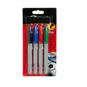 Juego de tarjeta de blíster de rotulador permanente de tinta de secado rápido con punta de fieltro económica - Product Image 1