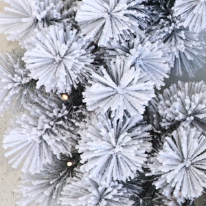 White Snow Flocked <b>Artificial</b> Pine Needle Christmas Garland for Door Decoration and <b>Wreath</b> Creations with LED Lights - Product Image 5