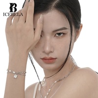 Bijoux Icebela en argent sterling S925, perle baroque, bijoux faits à la main, style personnalisé, bracelet en perles avec pendentif en zircon