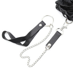 Ropa interior de cuero con cubierta de pene con cadena de correas Ropa interior sexy BDSM Presentación Juego sexual de <span class=keywords><strong>castidad</strong></span> masculina Ropa interior para hombres - Product Image 5