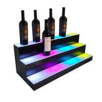Présentoir pour bouteilles à lumière LED Étagère de bar Présentoir pour bouteilles de liqueur Présentoir pour bouteilles de vin en acrylique à LED