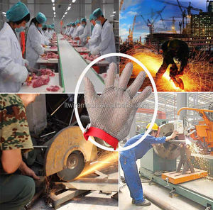 Gants de travail anti-coupure en acier inoxydable supérieur avec maille métallique tissée pour boucher et cuisine - Product Image 5