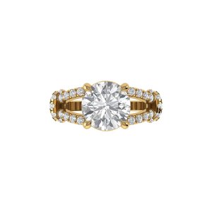 Bague tendance en diamant de laboratoire taille ronde, en argent 925 et or 9, 14 ou 18 carats, pour femme, idéale comme bague de fiançailles - Product Image 4