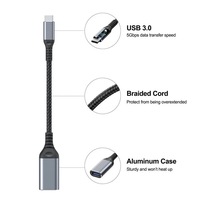 Logotipo personalizado tipo C 3,1 macho a USB 3,0 hembra OTG Adaptador convertidor para teléfono inteligente tableta portátil