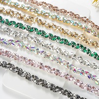 Chaîne de strass colorée DIY style griffe, chaîne œil-de-cheval transfrontalière en stock, accessoires pour vêtements et robes de mariée