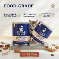 Couvercles personnalisés à décoller avec logo pour tubes en papier de nourriture pour chats, emballages ronds en aluminium pour snacks et chips