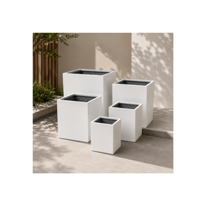 <b>Rectangular</b> Style Square Fiberglass Planter For Indoor Outdoor <b>Plants</b> Modern Decorative Flower <b>Pot</b> Hot Item Factory Wholesale - Product Image 1