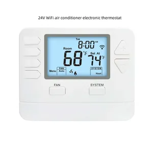 White ABS 24V LCD 5/1/1 Programmable Air Conditioner 2 Heat 2 Cool No programmable WiFi thermostat Smart Control