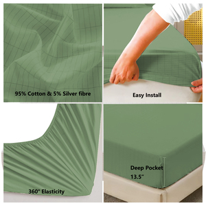 Tapis de mise à la terre en coton biologique avec fibres d'argent pour un meilleur sommeil - Product Image 5