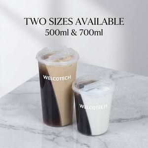 Bicchiere Doppio S-Shaped in PP per Alimenti da 22oz, Bicchiere Diviso per Bubble Tea <span class=keywords><strong>e</strong></span> Tè al Latte, Personalizzabile con Logo, Senza BPA, Vendita all'Ingrosso - Product Image 4