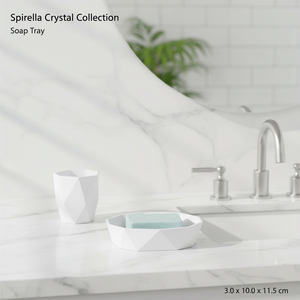 Spirella Crystal Collection, Soap Tray <b>3</b>.0 x 10.0 x 11.5 cm, Polystyrene, White - Product Image 3