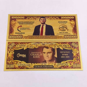 Thẻ nhựa Mỹ Charlie Kirk 1993-2025, mệnh giá 100.000 đô la, phủ vàng 24k, quà tặng - Product Image 4