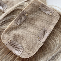 Topper de cheveux humains blonds lisses de qualité supérieure, 4 clips sécurisés, postiche à effet cuir chevelu naturel, cheveux humains véritables pour femmes souffrant de perte de cheveux, vente en gros