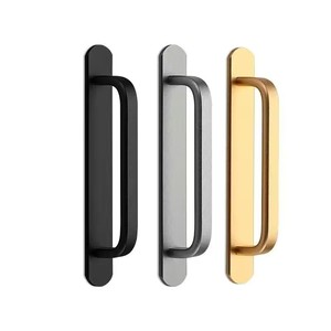 No-Drill Surface Mounted Door Handles Aluminum Alloy Minimalist Design For Room And <b>Sliding</b> Doors Easy Installation - Product Image 4
