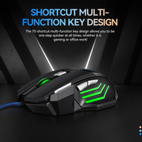Souris 7D avec capteur optique, clic silencieux haute précision, design ergonomique, pour PC, ordinateur portable, bureau, jeux, voyage, durable