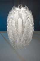 Lustre ovale en cristal chromé personnalisé pour hôtel, décoration moderne de luxe pour la maison, salon, hall, grande taille HM-XG-060P, luminaire suspendu HM