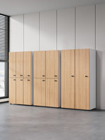 Casier de vestiaire commercial en bois à porte simple verrouillable pour employés, écoles, dortoirs, salles de bain – Design moderne, trois options de verrouillage