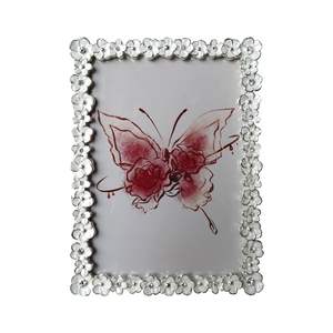 Xinzhirun चांदी के फूल तामचीनी फोटो फ्रेम 4x6 5x7in, घर सजावट कला उपहार के लिए दीवार टेबलटॉप डिस्प्ले - Product Image 1