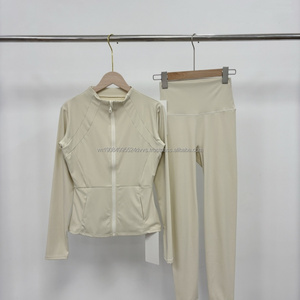 Fashion Women's <b>Yoga</b> Sets Lemon High Stretch Breathable Sports <b>Jacket</b> and <b>Yoga</b> Leggings Gym Active Wear - Product Image 4