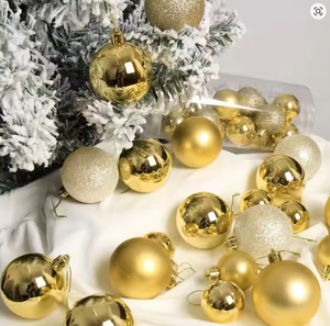 24 boules <span class=keywords><strong>de</strong></span> Noël artificielles <span class=keywords><strong>de</strong></span> luxe en PVC <span class=keywords><strong>de</strong></span> 6/8 cm, décorations miniatures imperméables à suspendre pour la maison et les fêtes - Product Image 5