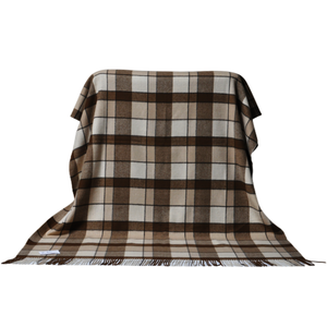 BLUE PHOENIX Europe Style Geometric Plant <strong>Tartan</strong> <strong>Throw</strong> Blankets Bulk 100% Wool Cozy Soft Winter Woven for Sofa - Product Image 1