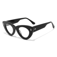 Nouvelle monture de lunettes optiques de prescription pour femmes, élégante et tendance, en acétate épais, œil de chat, pleine monture, pour OEM et ODM